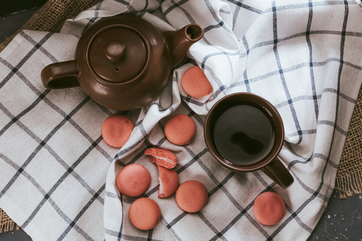 a tea kettle and some coffee
