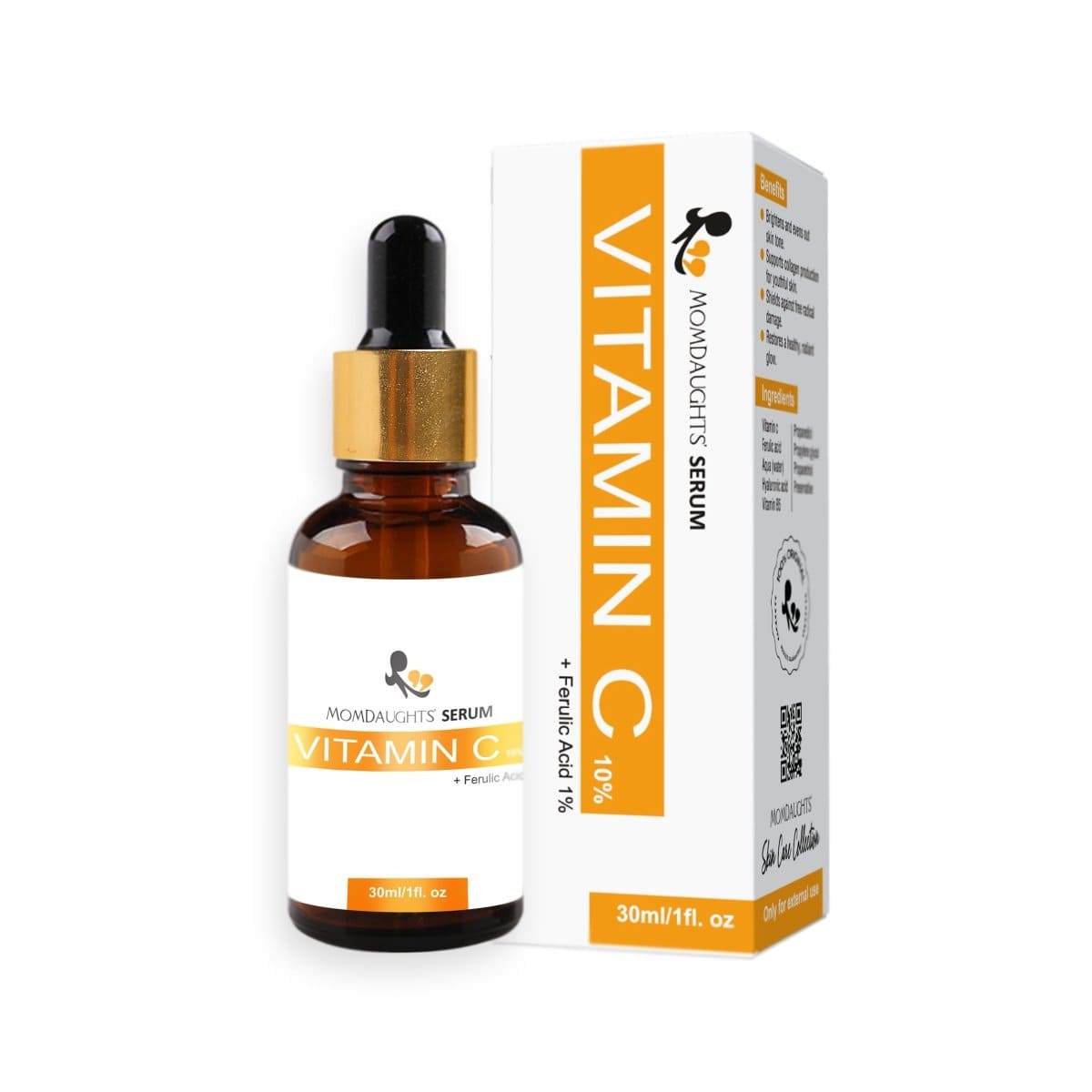MomDaughts' Vitamin C Ferulic Acid Serum: Hydrated Skin 30mL.