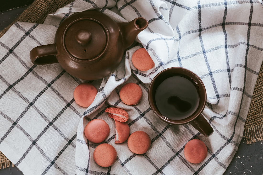 a tea kettle and some coffee