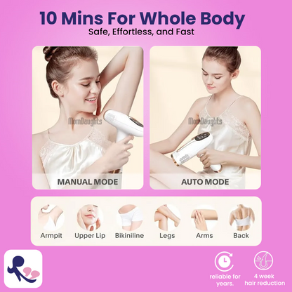 MomDaughts' Premium IPL Hair Remover with Cooling Effect.