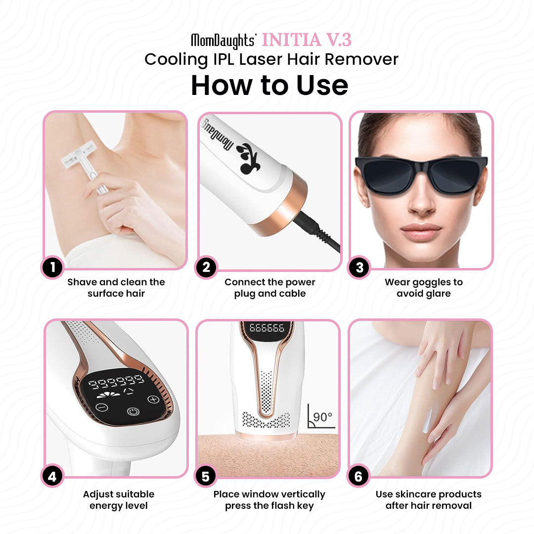 MomDaughts Initia Cooling v3 IPL Laser Hair Remover