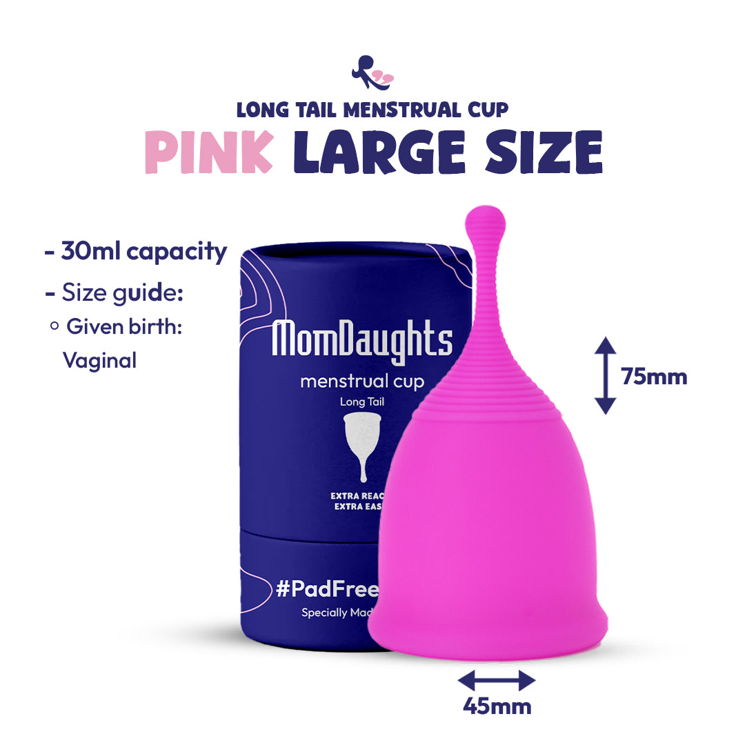 MomDaughts' Long Tailed Menstrual Cup