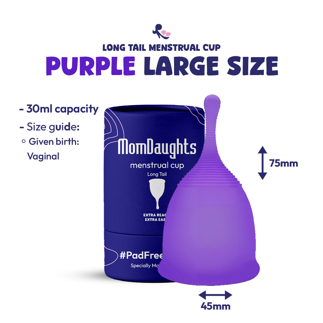 MomDaughts' Long Tailed Menstrual Cup