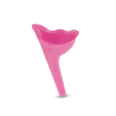 Portable female travel hygiene funnel by MomDaughts, compact and lightweight for outdoor use, designed for easy and discreet personal urination.