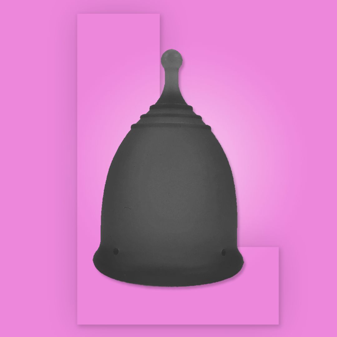 MomDaughts’ Short Tailed Menstrual Cup - Black / Large - menstrual cup