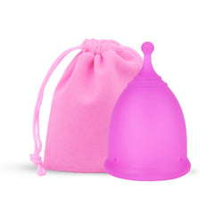 MomDaughts short tail menstrual cup, flexible silicone menstrual cup for comfortable menstrual flow management.
